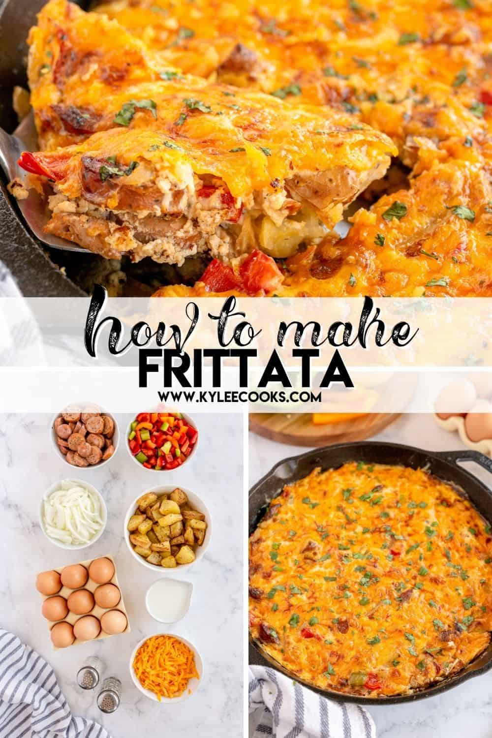 collage of frittata pics with recipe name overlaid in text
