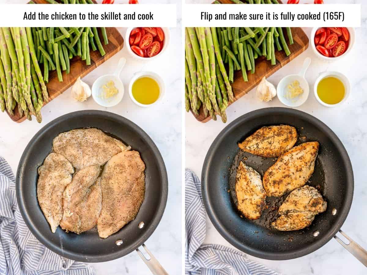 step by step for making low carb chicken dinner
