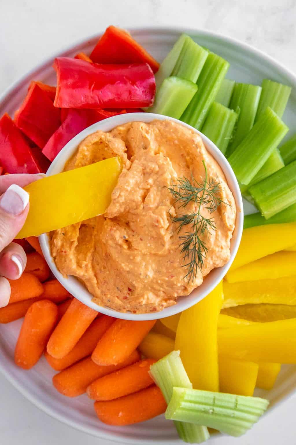 Whipped Feta Dip (with Red Peppers & Dill) - Kylee Cooks