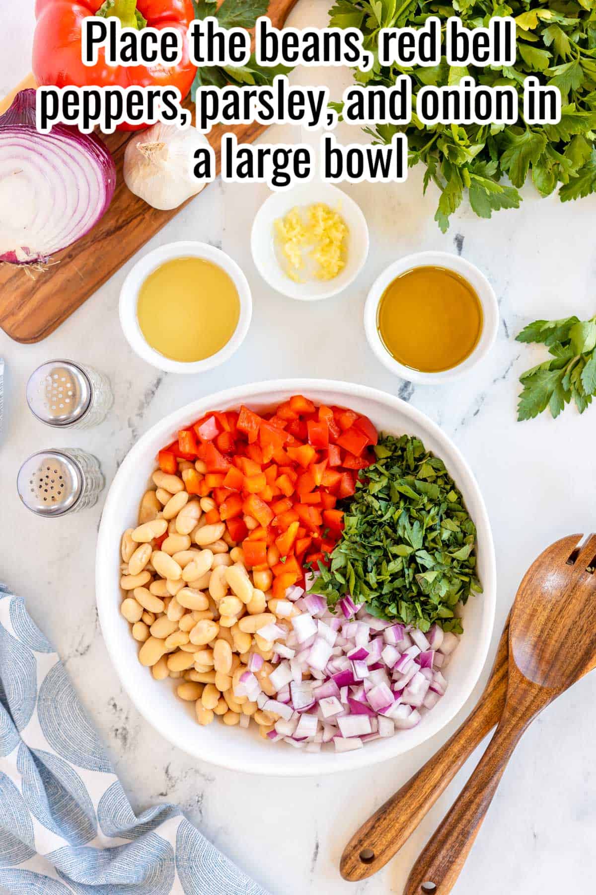 chopped vegetables in a white bowl.