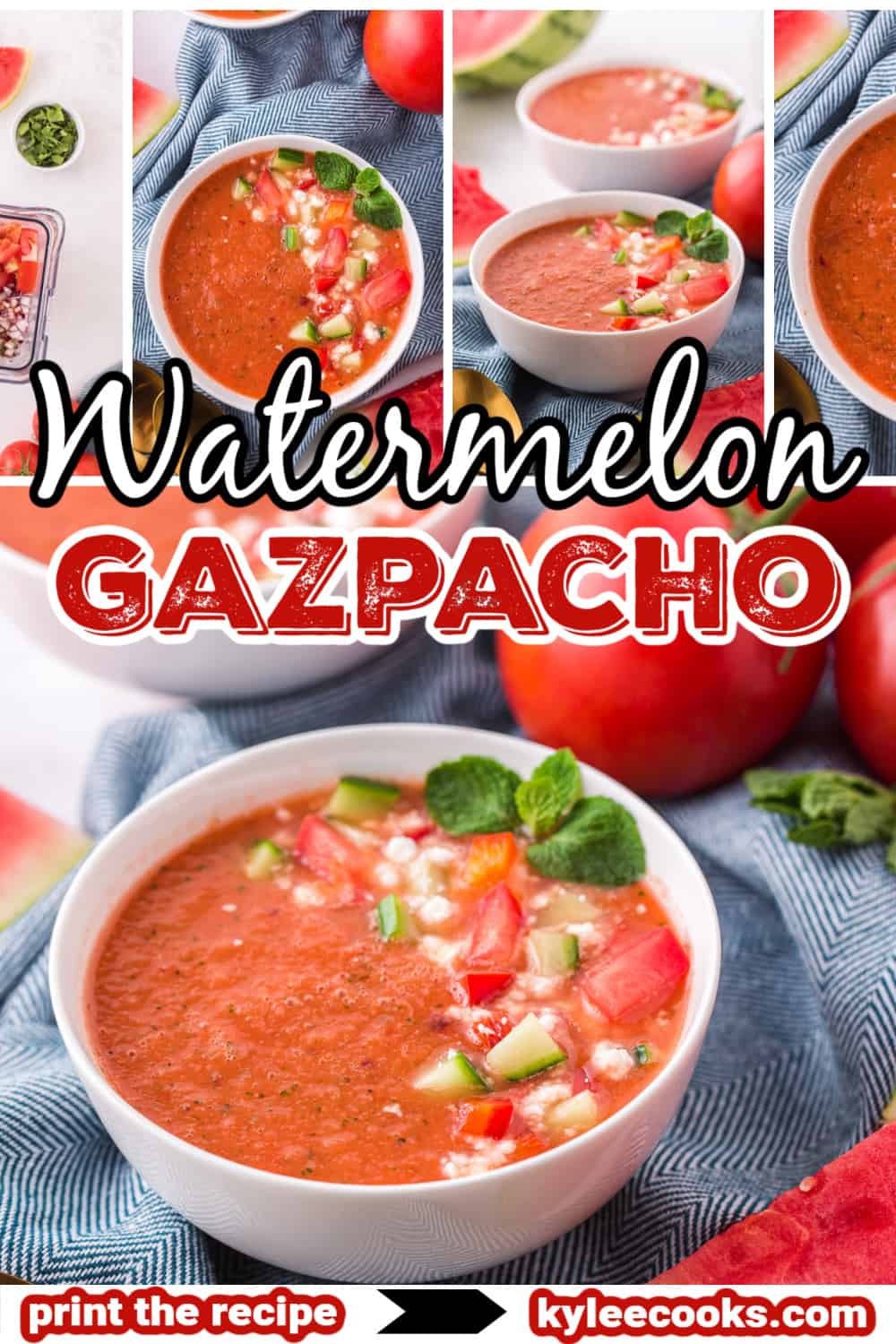 watermelon gazpacho with recipe name overlaid in text.