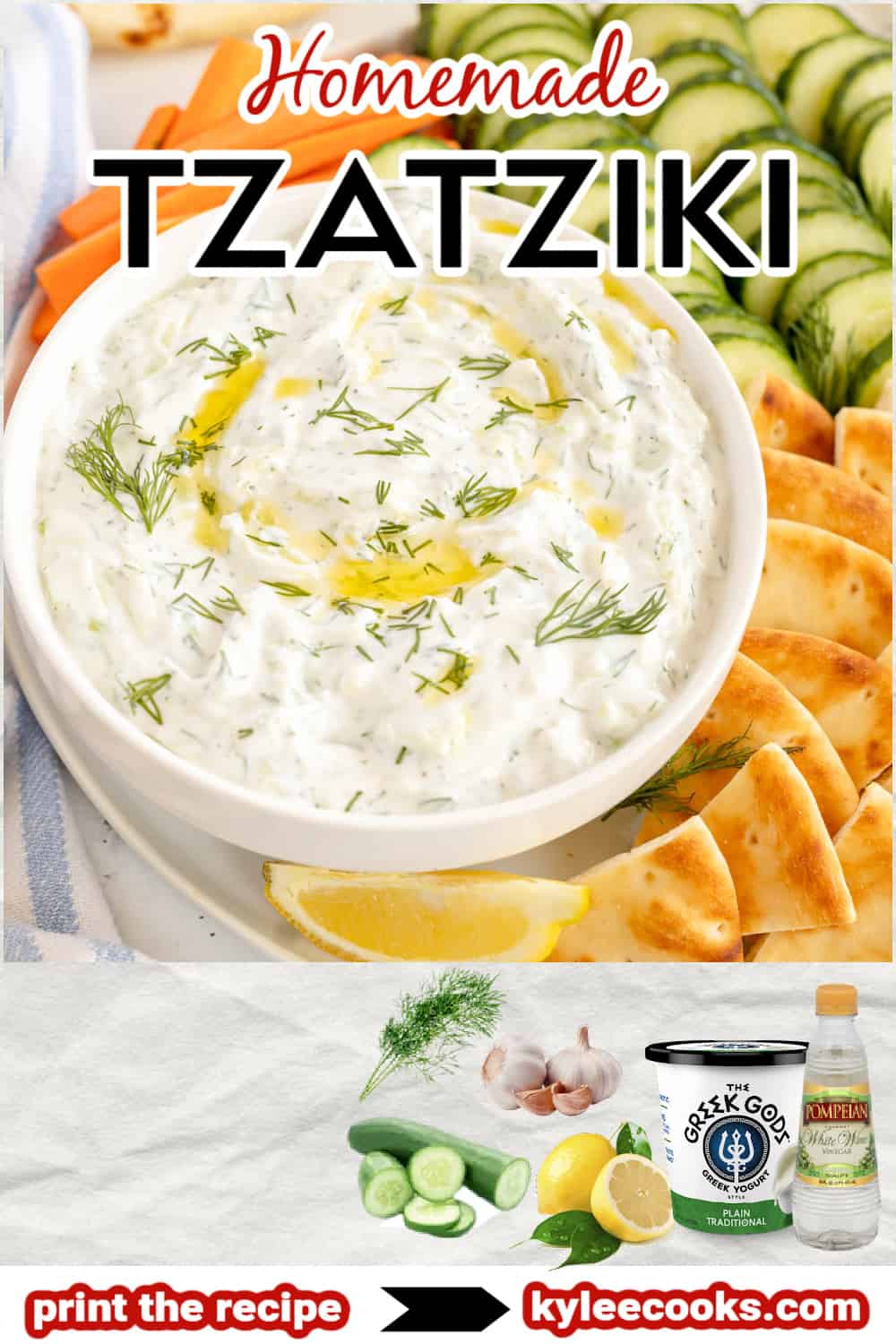 tzatziki greek yogurt tip with recipe name overlaid in text