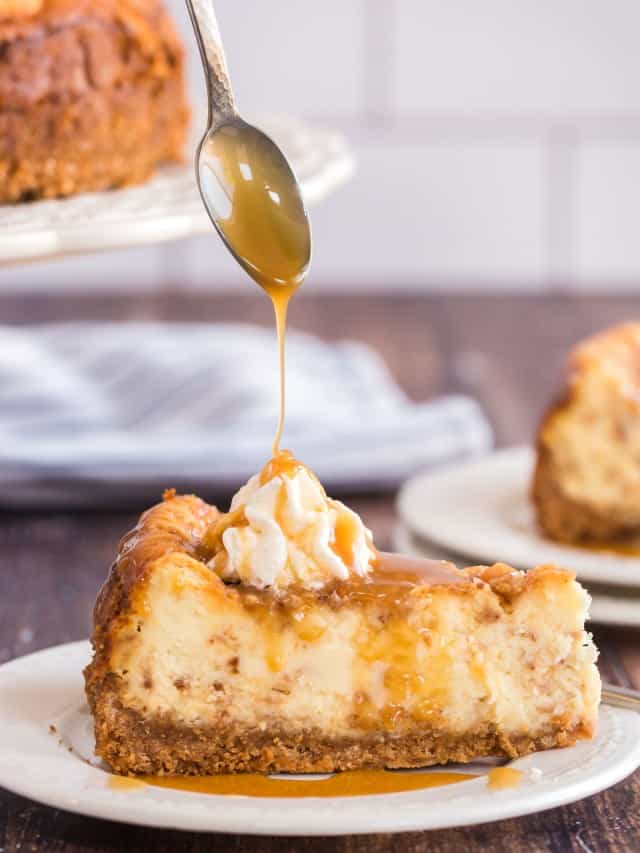 The BEST Toffee Caramel Cheesecake