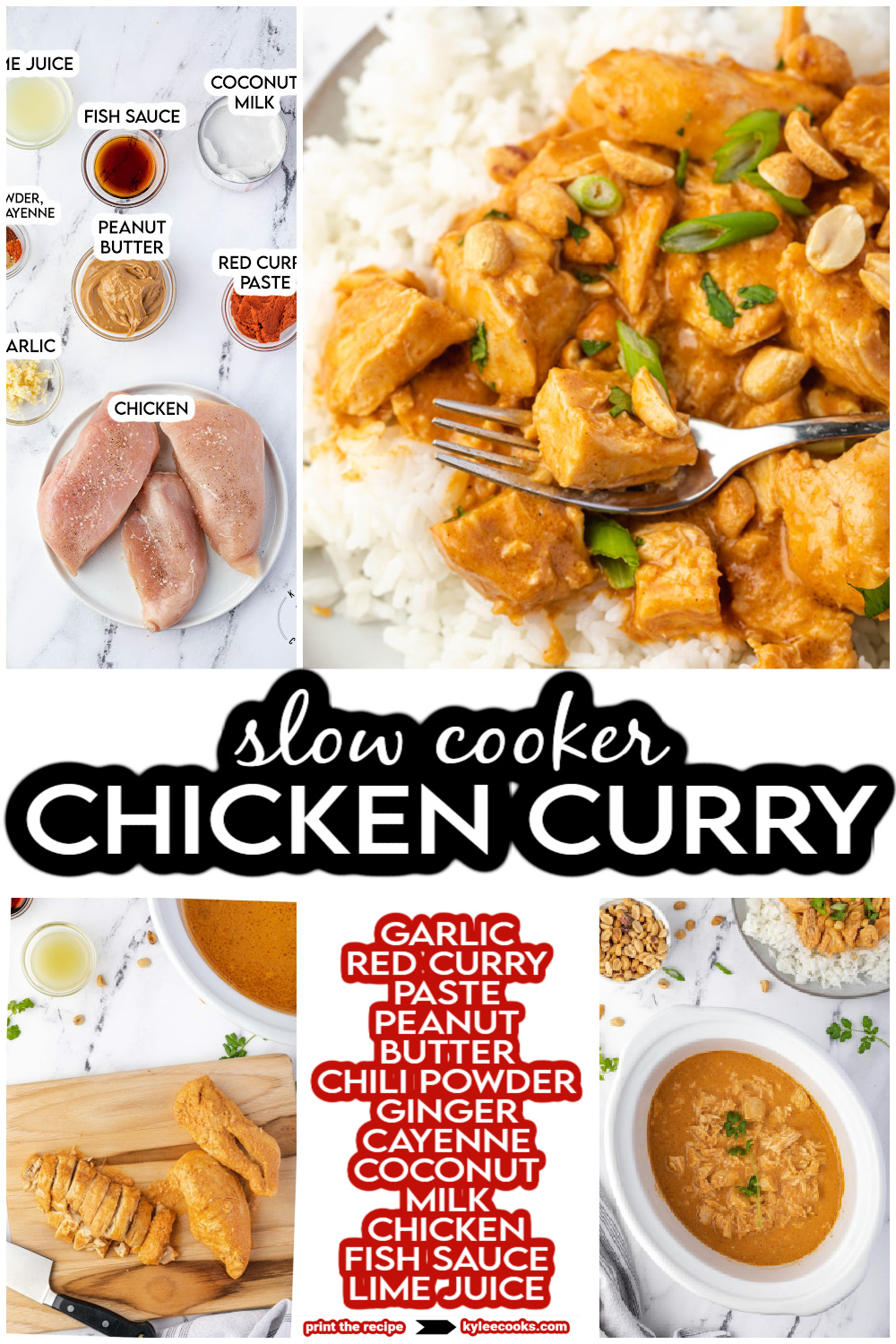 crockpot chicken curry with recipe name overlaid in text.
