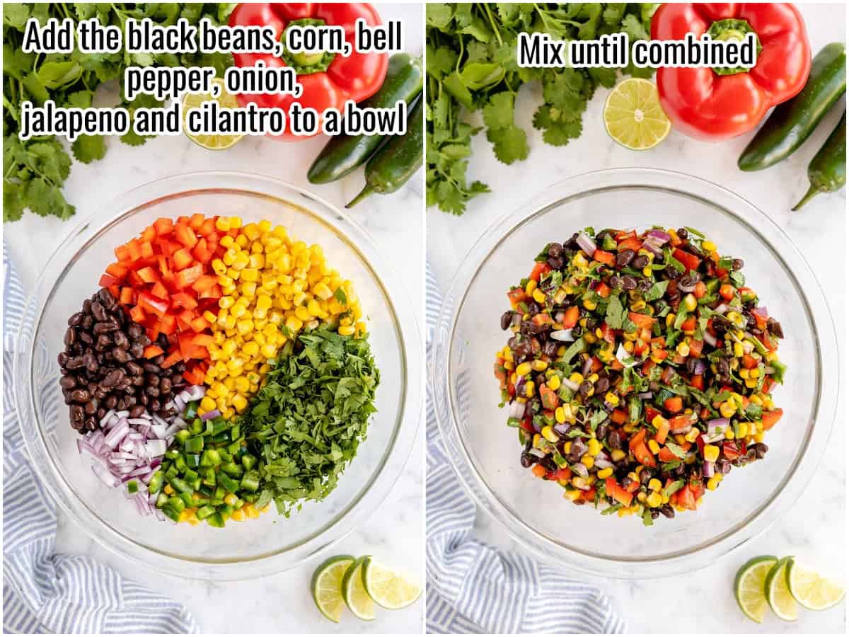 collage of unmixed and mixed salad.