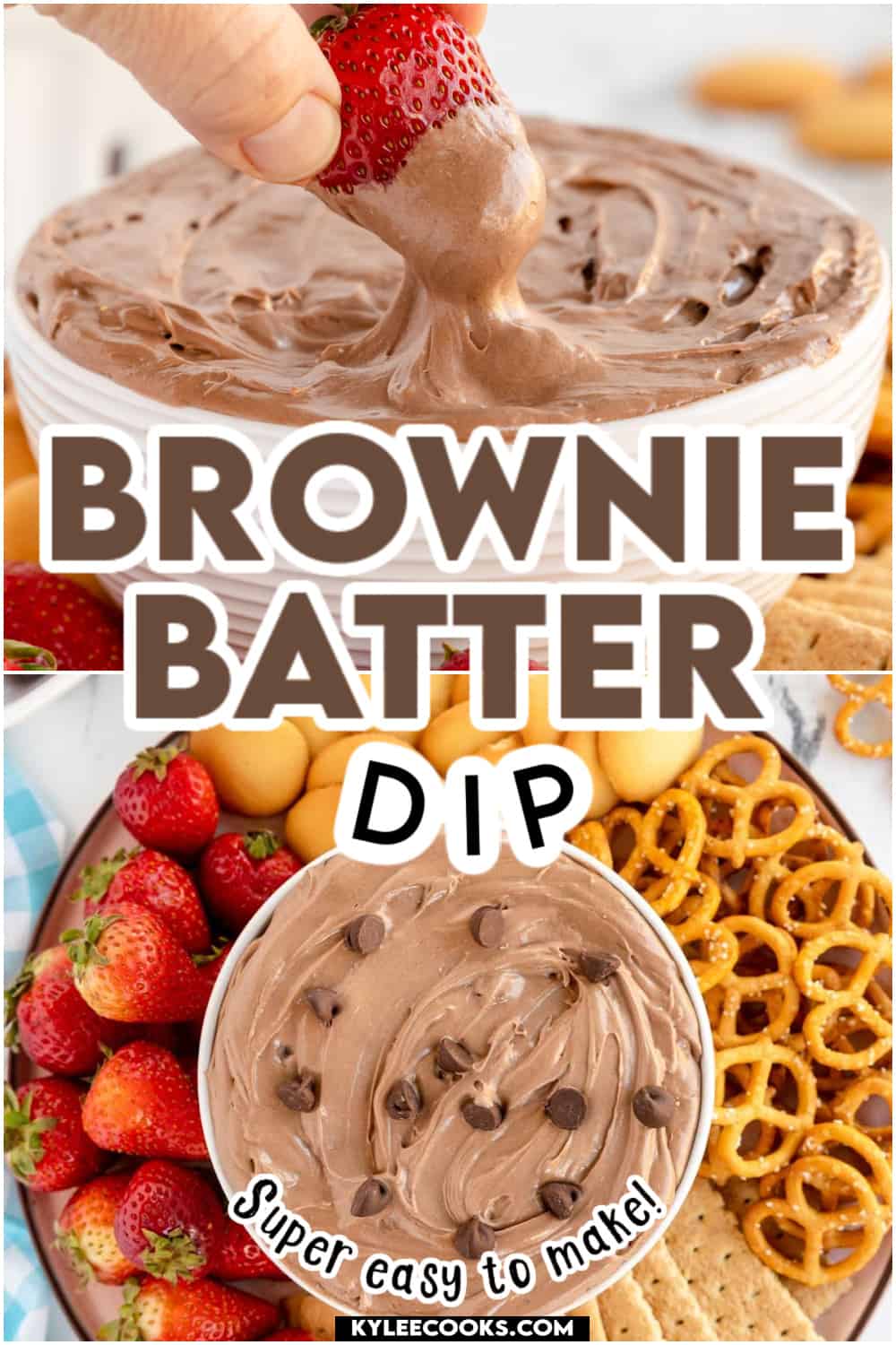 brownie batter dip on a platter with dippers.