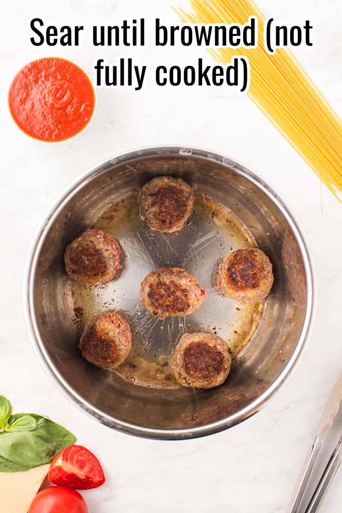 seared meatballs in an instant pot.
