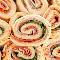 close up of sliced italian pinwheels.
