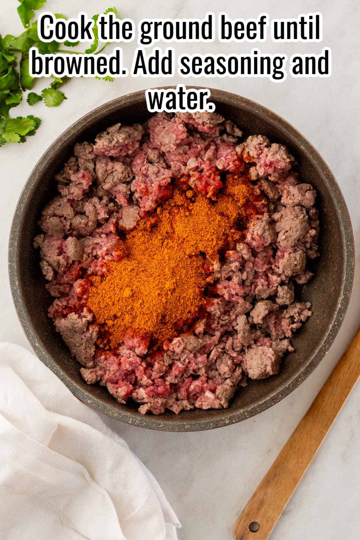 process for making ground beef for nachos.