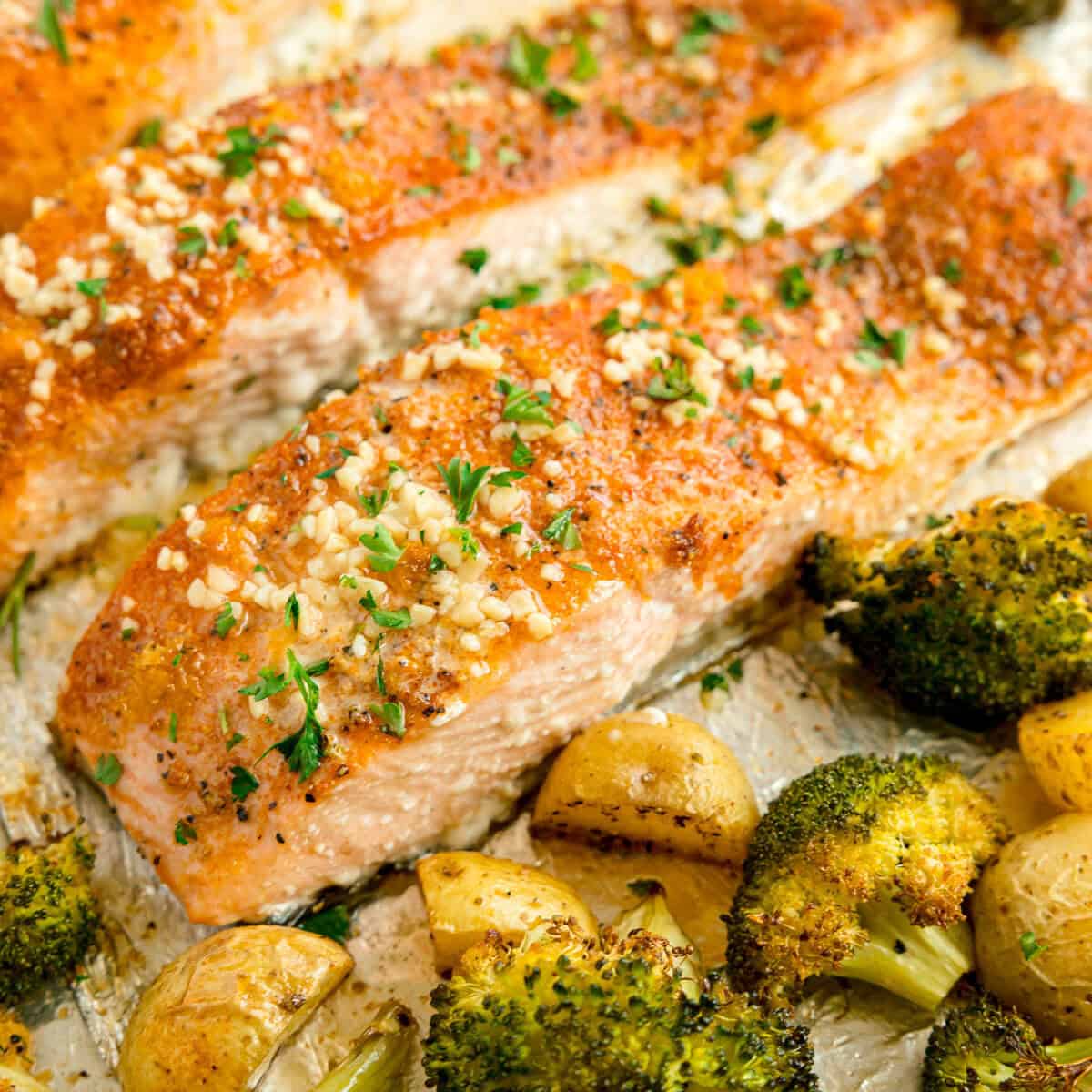 Sheet Pan Salmon with Broccoli